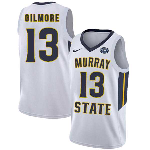 Murray State Racers #13 Devin Gilmore White College Basketball Jersey